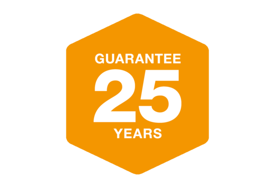 Register for 25 years of use - Guaranteed