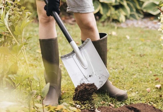For planting: The rounded spade