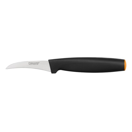 Peeling knife with curved blade