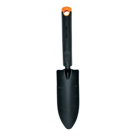 Fiskars Ergo Transplanter Black/Orange 1027018 Rust-Resistant Steel Head/Plastic Handle Length 30cm