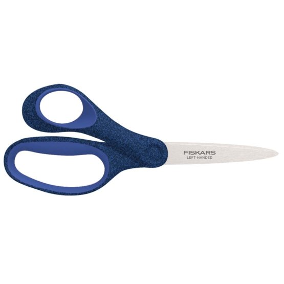 Left-handed school scissors, glitter blue (18 cm)