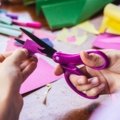 Non-stick SoftGrip™ big kids scissors, Glitter purple (15 cm)